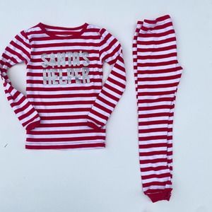 Carter's Toddler Girl's Holiday "Santa's Helper" Striped Cotton Pajama Set(5T)